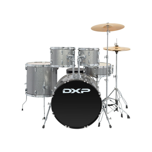 DXP 22" Fusion Plus 5 Piece Drum Kit - Silver Glitter Sparkle