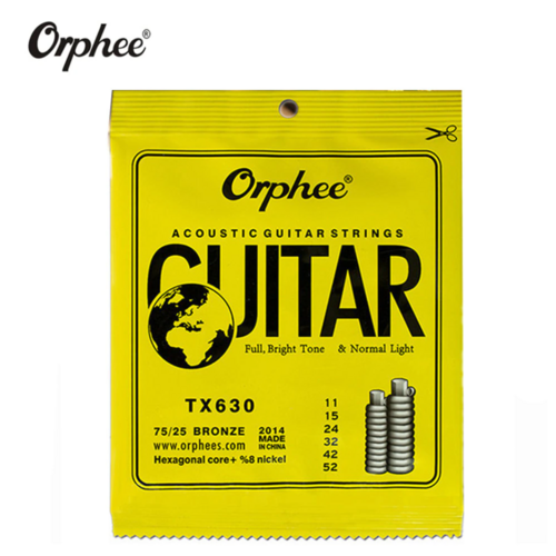 Orphee TX630 Custom Light Folk Acoustic Guitar Strings (11-52)