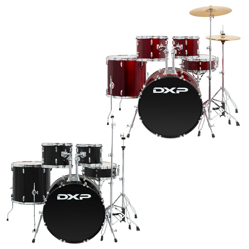 DXP 22in Fusion Plus Drum Kit with Hi-Hats, Crash Cymbals, and Drum Throne
