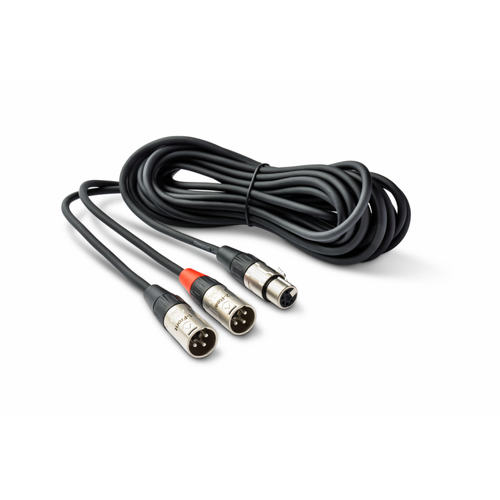 UA 25' Microphone Cable with 5-Pin XLRF and Dual 3-Pin XLRM Connectors