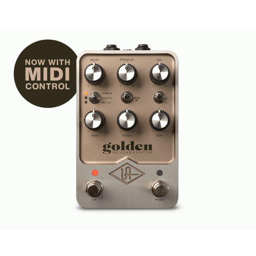 UAFX Golden Reverberator Pedal - Dual-Processor Spring, Plate, Vintage Digital Reverbs