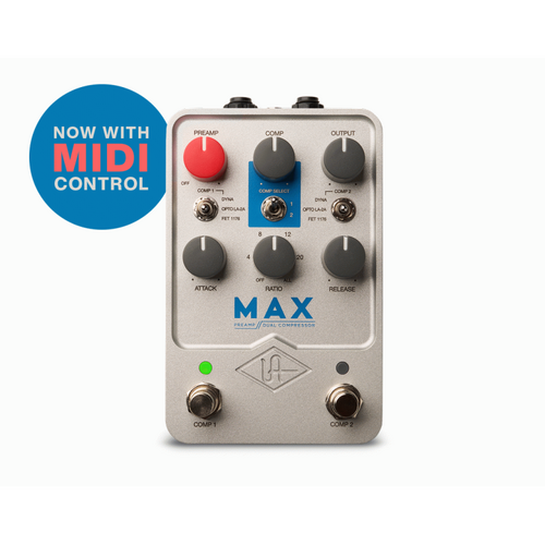UA Max Preamp & Dual Compressor FX Pedal with Studio Effects and Customizable Footswitches