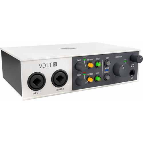 UA Volt 2 USB 2-in/2-out Audio Interface with Vintage Mic Preamp Mode and Music Software Bundle