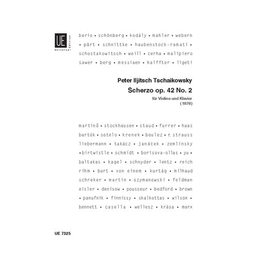 Scherzo Op 42 No 2 for Violin and Piano by Tchaikovsky - Universal