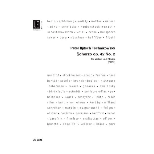 Scherzo Op 42 No 2 for Violin and Piano by Tchaikovsky - Universal