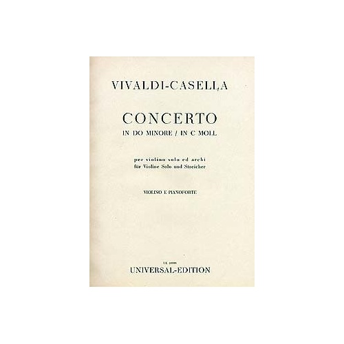 Vivaldi - Concerto Op 9/11 RV 198A for Violin and Piano, Arranged by Alfredo Casella