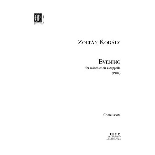 Kodaly - Evening for SATB Choir A Cappella Choral Score