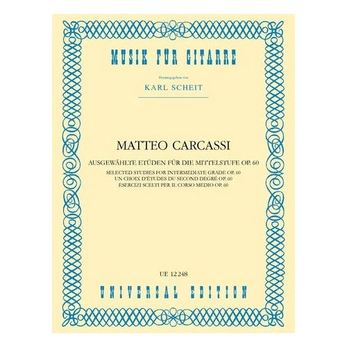 Carcassi Selected Studies Intermediate Grade Op. 60 Guitar
