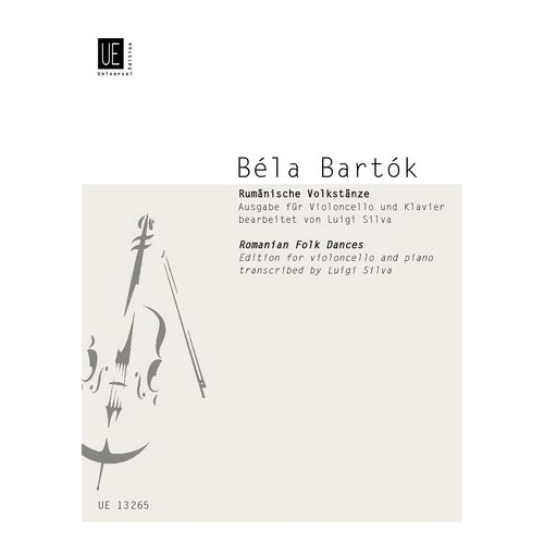 Bela Bartok - Romanian Folk Dances for Cello and Piano, Arranged by Silva Luigi, Universal Edition, 1 Page