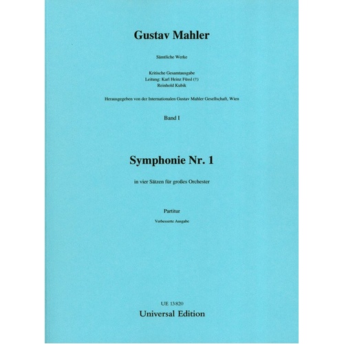 Mahler Symphony No 1 Full Score Universal Edition