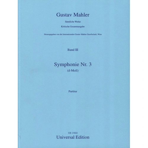 Mahler - Symphony No 3 Full Score by Universal Edition