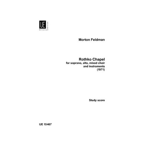 Feldman - Rothko Chapel Study Score, Universal Edition, 1 Page