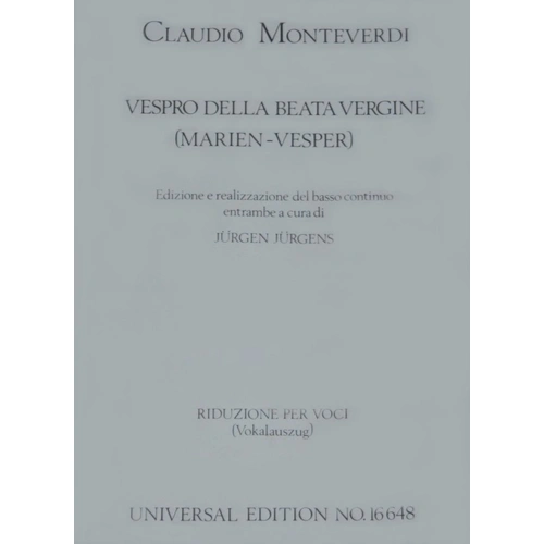 Monteverdi - Vespro Della Beata Vergine SSATTB/Piano Choral Score