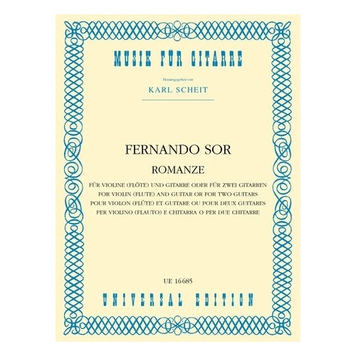 Fernando - Romance Op. Posth. for 2 Guitars, Guitar Duet, Composer: Sor Fernando, Publisher: Universal Edition, 1 Page