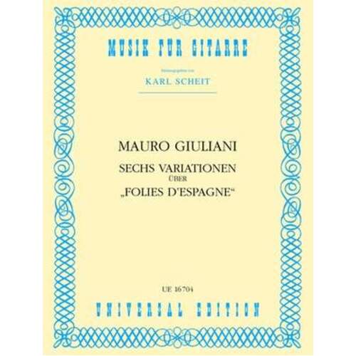 Variations 6 On Folies Despagne Ed Scheit Guitar 