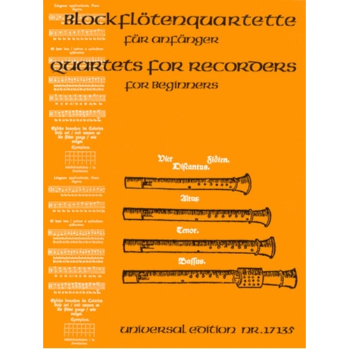 Recorder Quartets For Beginners SATB