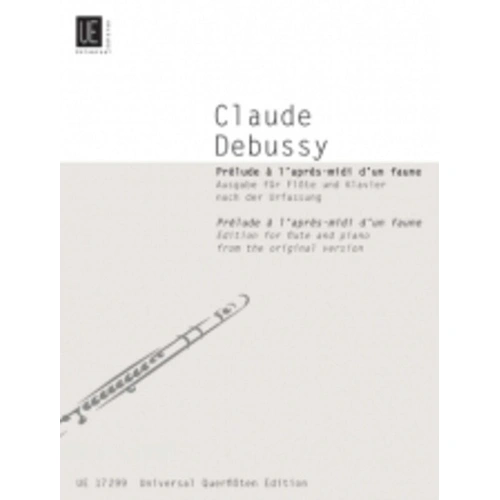 Debussy - Prelude on Afternoon of a Faune for Flute and Piano, Arranged by Karl Lenski, Universal Edition, 1 Page
