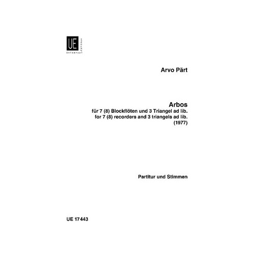 Arvo Part - Arbos for 7 (8) Recorders (SATB) & 3 Triangles Ad Lib