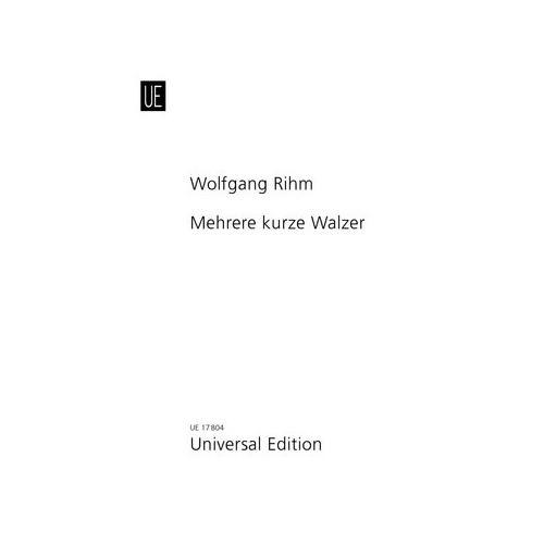 Several Short Waltzes for Piano Duet by Wolfgang Rihm, Universal Edition, 1 Page