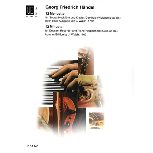 Handel - 12 Minuets for Descant Recorder and Piano