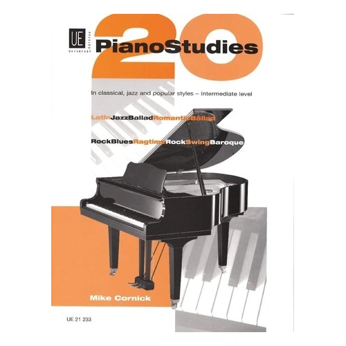 Piano Studies 20 by Mike Cornick - Universal Edition, Piano Etudes with Diverse Styles, Middle Grade Standard, 1 Page