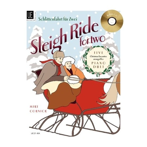 Sleigh Ride for Two Arranged by Cornick Piano Duet Book/CD