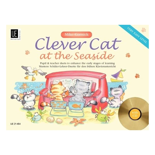 Clever Cat at the Seaside Piano Duets Book with CD by Mike Cornick