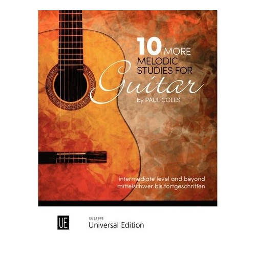 10 More Melodic Studies for Guitar by Paul Coles - Universal Edition, Standard Notation, 1 Page