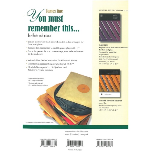 You Must Remember This Flute and Piano by James Rae