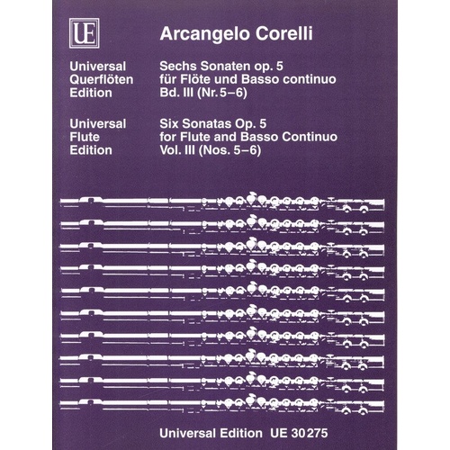 Corelli - 6 Sonatas Op. 5 Vol. 3 for Flute/Basso Continuo