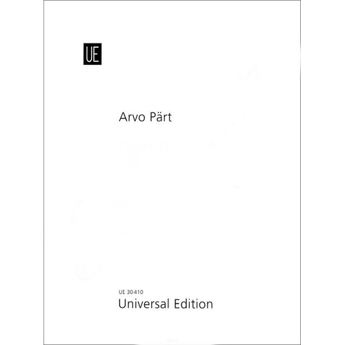 Arvo Part - Partita Op 2 For Piano (Softcover Book)