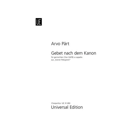Prayer After the Kanon SATB A Cappella - Minimum Order 10
