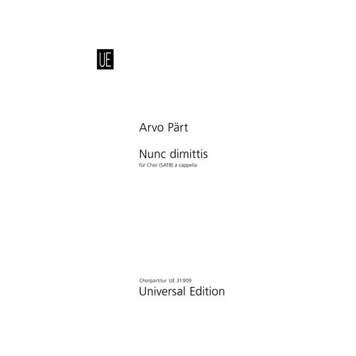 Nunc Dimittis SATB A Cappella by Arvo Part (Minimum Order Qty 10)