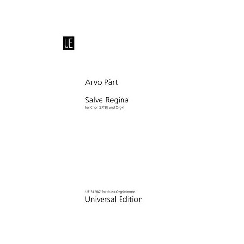 Salve Regina for SATB/Organ by Arvo Part - Choral Score, Universal Edition, 1 Page