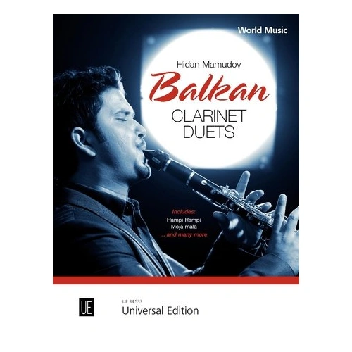 Balkan Clarinet Duets by Hidan Mamudov, Universal Edition, 1 Page, Intermediate to Advanced Level, Traditional Songs and Dances from the Balkans