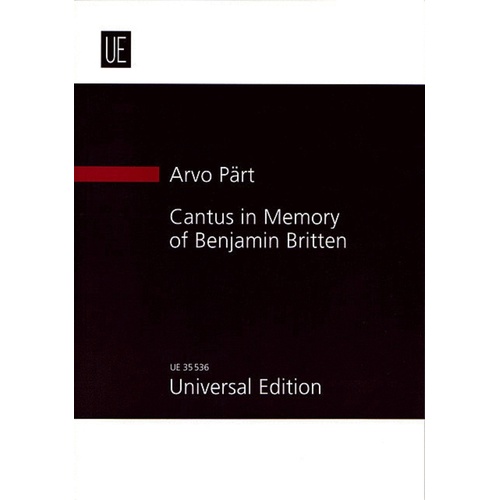 Cantus In Memory Of Benjamin Britten Study Score