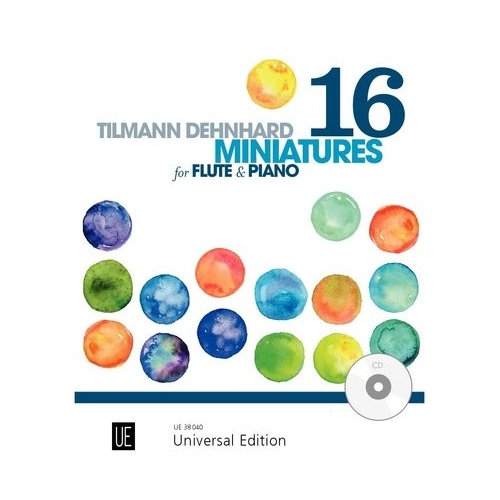 Dehnhard 16 Miniatures for Flute/Piano with CD - Universal Edition