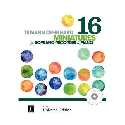 Dehnhard 16 Miniatures for Descant Recorder with Piano BK/CD