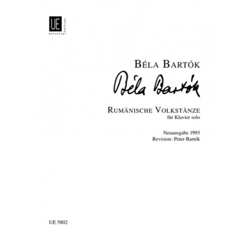 Bartok - Rumanian Folk Dances For Piano (Softcover Book)