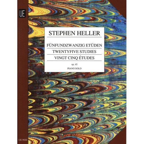 Heller 25 Melodic Studies Op. 45 for Piano - Composed by Stephen Heller, Universal Edition, 1 Page