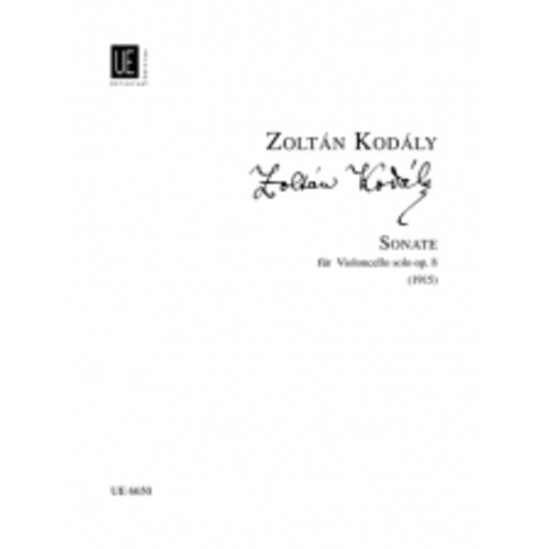 Kodaly - Sonata Op 8 Cello Solo (Softcover Book)