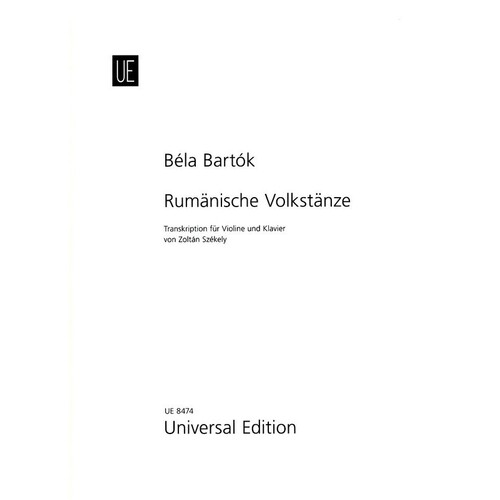 Bartok - Rumanian Folk Dances Violin/Piano Arr Szekeley (Softcover Book)
