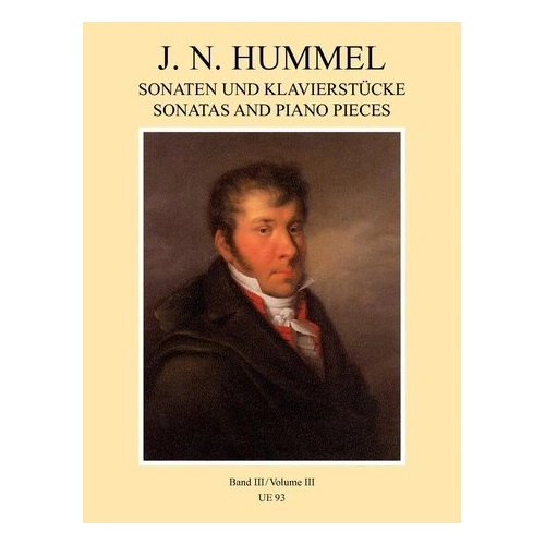 HUMMEL Sonatas and Pieces Vol. 3 for Piano by Johann Nepomuk Hummel, Universal Edition, 1 page