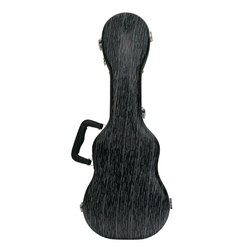 Tiki Deluxe Concert Ukulele Flight Case - Grey/Black, Impact Resistant, Soft Lining, Key Lockable, Padded Shoulder Strap, Lightweight