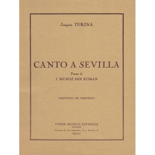 Turina Canto A Sevilla Pocket Score