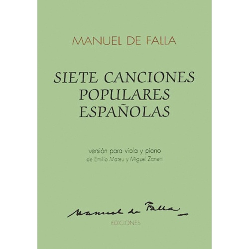Falla 7 Popular Spanish Songs Viola/Piano 