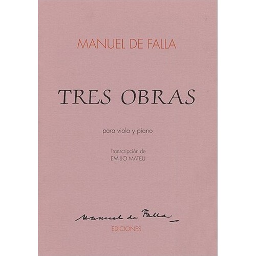 Falla Tres Obras For Viola and Piano 