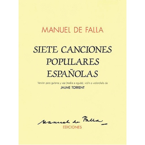 Falla 7 Pop. Spanish Songs Voice/Guitar