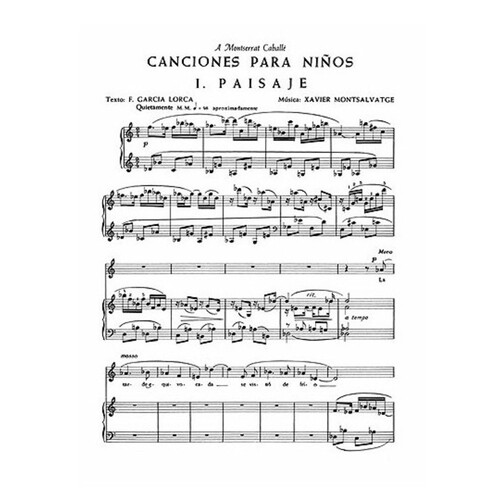 Montsalvatge Canciones Para Ninos Vce/Pn
