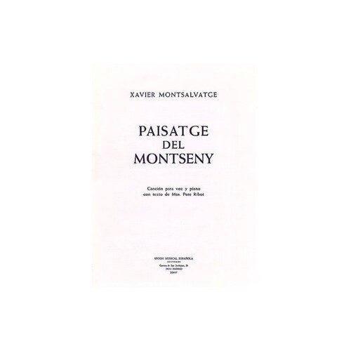 Paisatge Del Montseny Vce/Piano 